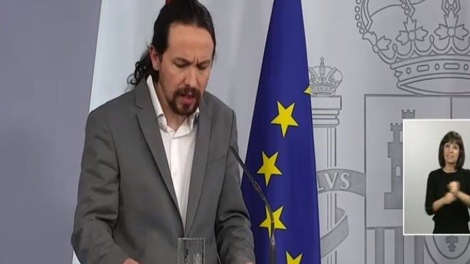 Rueda de prensa del vicepresidente de Derechos Sociales del Gobierno, Pablo Iglesias, tras el Consejo de Ministros