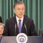 El presidente de Corea del Sur, Moon Jae In, en una rueda de prensa en Seúl