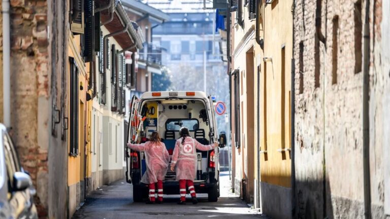 Una ambulancia en Codogno, en el norte de Italia