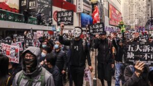 Manifestación prodemocrática en Hong Kong