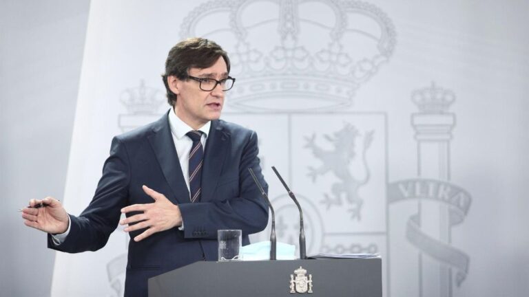 El ministro de Sanidad, Salvador Illa, durante su intervención en una rueda de prensa sobre la recogida y actualización de las series de datos epidemiológicos en España, en Madrid (España), a 19 de junio de 2020.