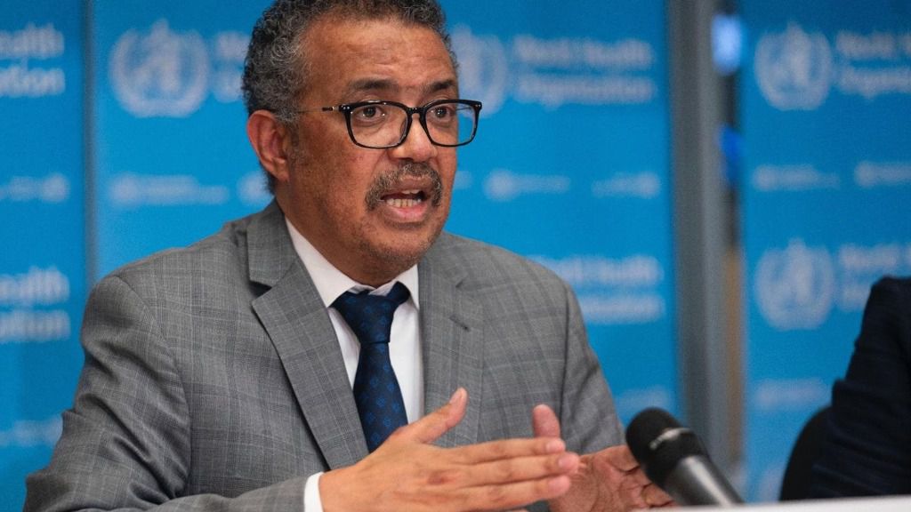 El director general de la Organización Mundial de la Salud (OMS), Tedros Adhanom Ghebreyesus, durante la rueda de prensa diaria sobre el coronavirus Covid-19. 21 de febrero de 2020.