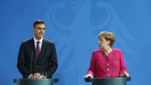 Pedro Sánchez y Angela Merkel