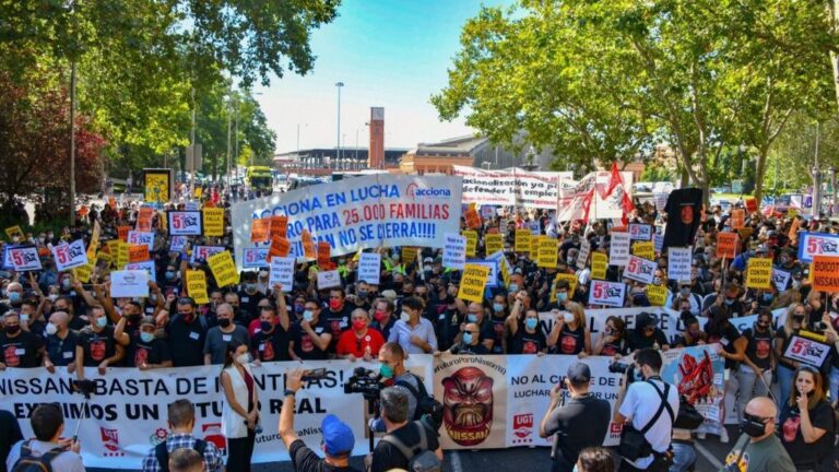 Manifestación de los trabajadores de Nissan en Madrid