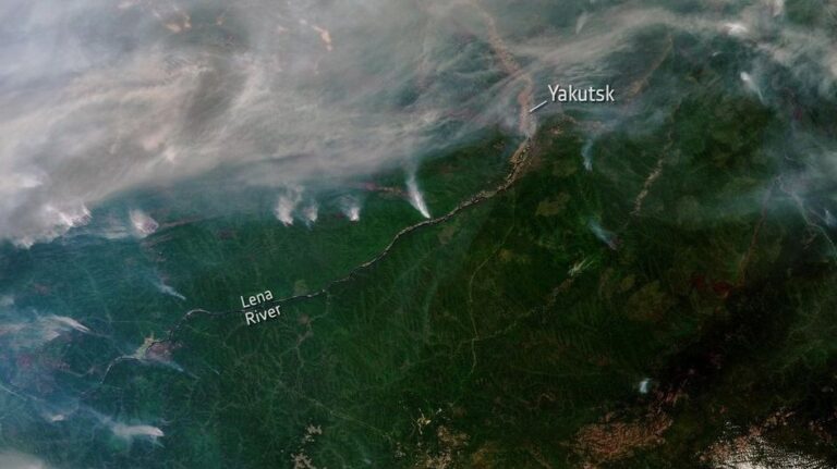 Vista desde el espacio de algunos de los incendios forestales que se desataron en 2019 en SiberiaVista desde el espacio de algunos de los incendios forestales que se desataron en 2019 en Siberia