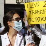 Manifestación de médicos residentes en Madrid.