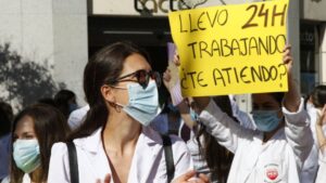 Manifestación de médicos residentes en Madrid.