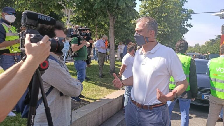 El secretario general de Vox, Javier Ortega Smith, en la manifestación convocada en Madrid