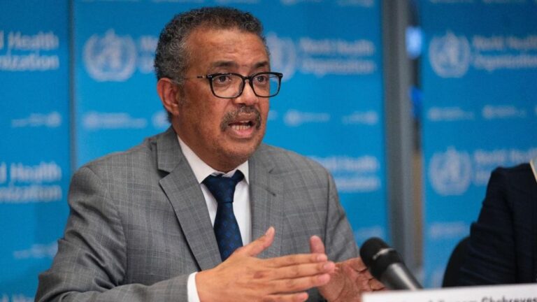 El director general de la Organización Mundial de la Salud (OMS), Tedros Adhanom Ghebreyesus, durante la rueda de prensa diaria sobre el coronavirus