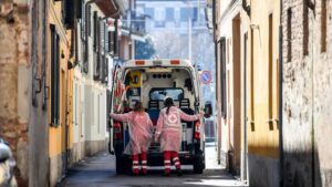 Una ambulancia en Codogno, en el norte de Italia