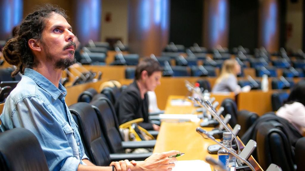 El diputado y Secretario de Organización de Podemos, Alberto Rodríguez, en el Congreso