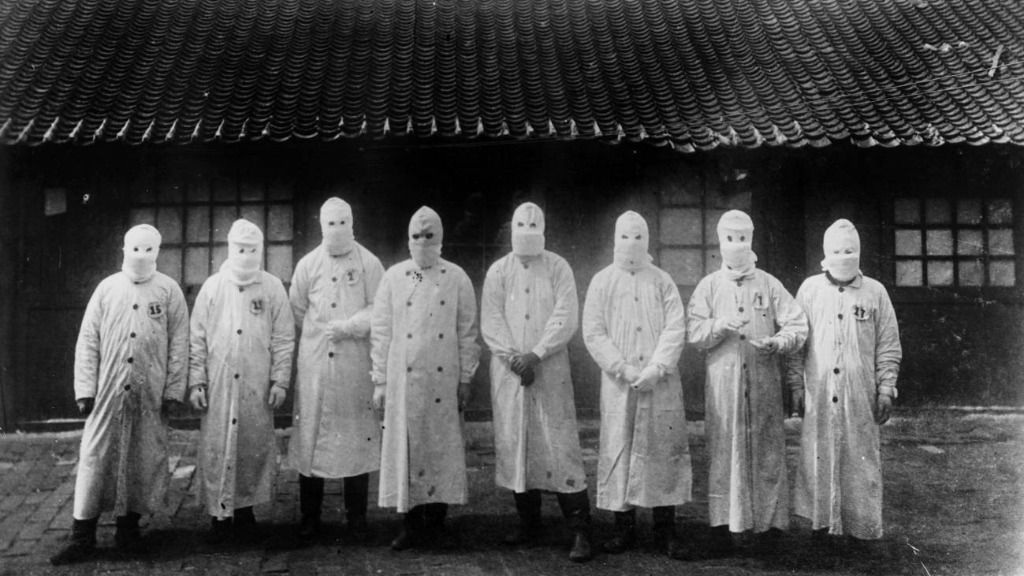 Manchuria (China) en 1911. La Tercera Pandemia de Peste golpeó el mundo entre 1894 y 1959. Fue la primera en ser fotografiada. Institut Pasteur