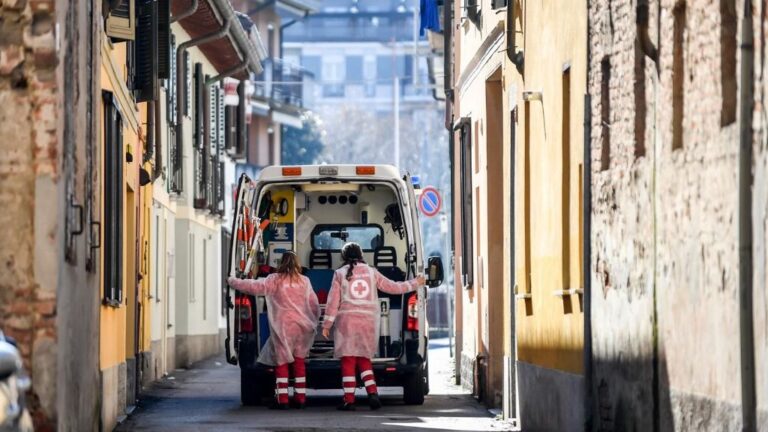 Una ambulancia en Codogno, en el norte de Italia