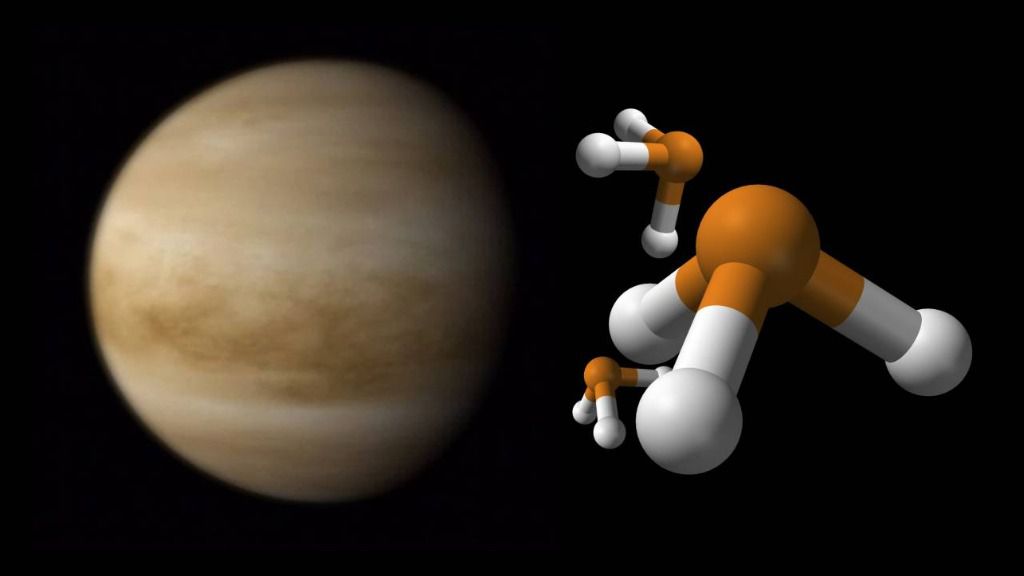 Los astrónomos han detectado en la atmósfera de Venus trazas de fosfina (trihidruro de fósforo o PH3)