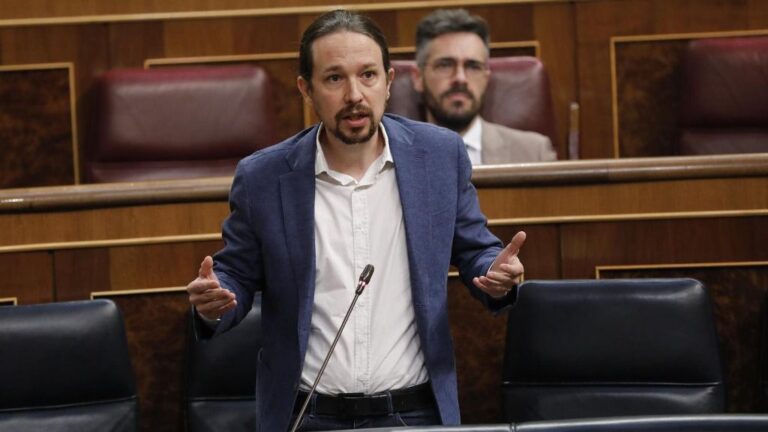 El vicepresidente segundo del Gobierno, Pablo Iglesias, en el Congreso