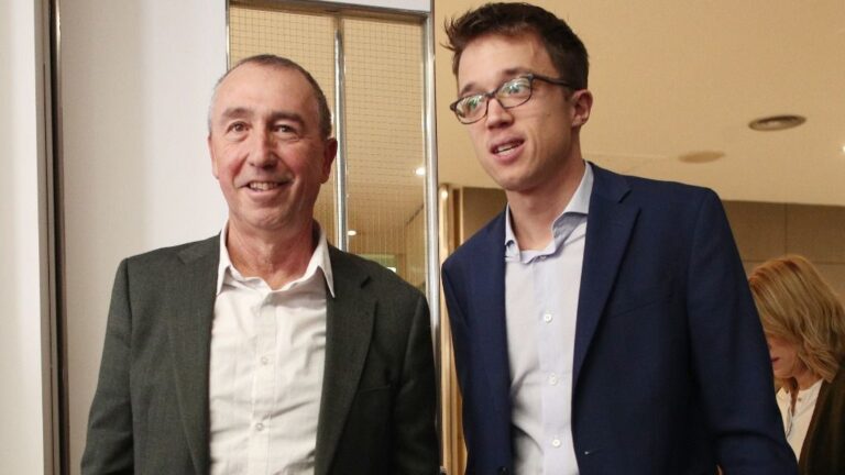 El diputado de Compromís, Joan Baldoví y el líder de Más País, Íñigo Errejón