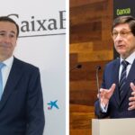 Gonzalo Gortázar, consejero delegado de CaixaBank (izq), y José Ignacio Goirigolzarri, presidente de Bankia (der).