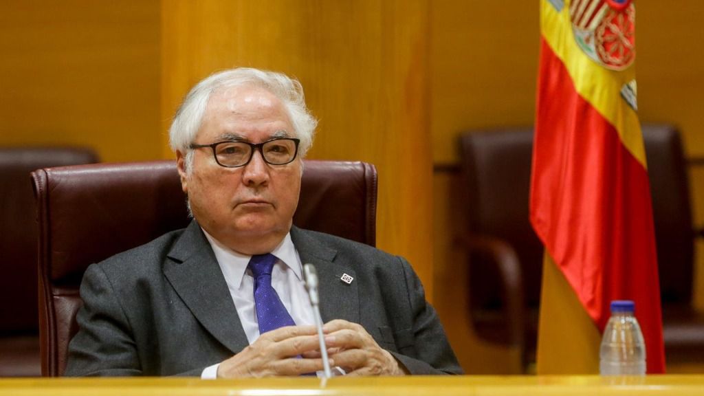 El ministro de Universidades, Manuel Castells, durante su comparecencia en el Senado este lunes.