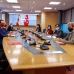 Reunión del Grupo Covid-19 para frenar la evolución de la pandemia en Madrid, en la Real Casa de Postas