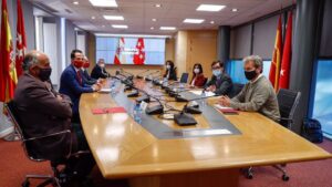 Reunión del Grupo Covid-19 para frenar la evolución de la pandemia en Madrid, en la Real Casa de Postas