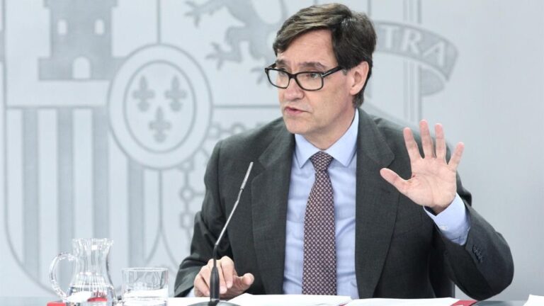 El ministro de Sanidad, Salvador Illa, comparece en rueda de prensa posterior al Consejo de Ministros celebrado en Moncloa, Madrid (España), a 14 de julio de 2020.