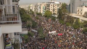 Concentración junto al Tribunal de Apelación de Atenas por el veredicto contra Amanecer Dorado