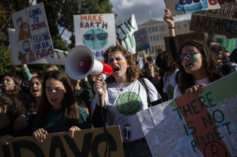 Protestas contra el cambio climático en Grecia