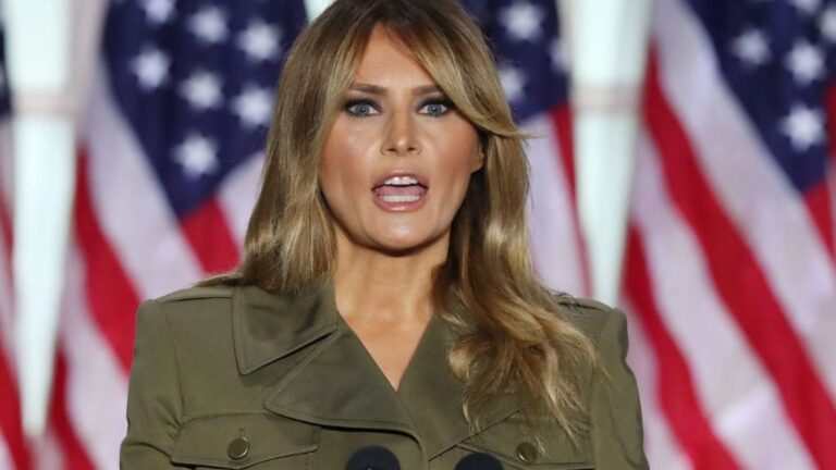 La primera dama de Estados Unidos, Melania Trump, durante su intervención en la Convención Republicana