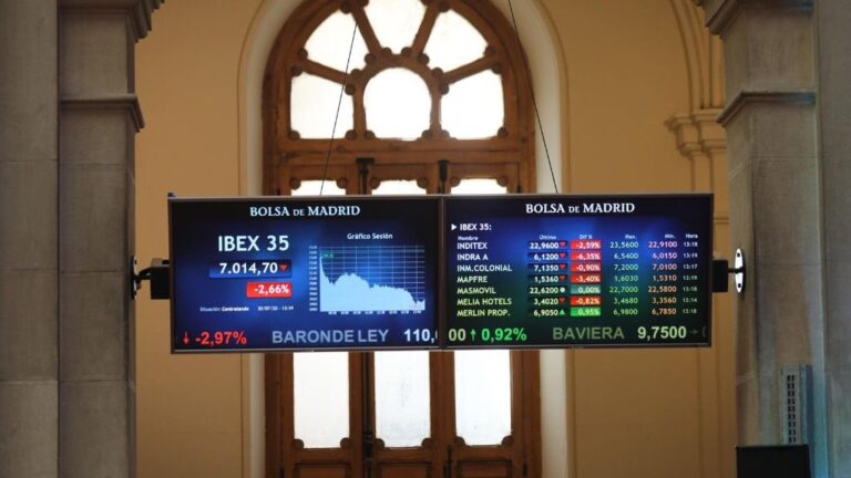 Valores de la Bolsa de Madrid (España), a 30 de julio de 2020. ibex 35