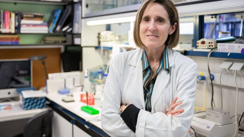 Isabel Sola en su laboratorio en febrero de 2020, antes de que se declarase la pandemia