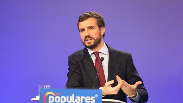 El presidente del Partido Popular, Pablo Casado