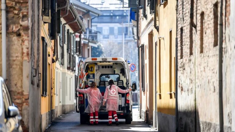 Una ambulancia en Codogno, en el norte de Italia