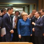 Pedro Sánchez, Angela Merkel, Emmanuel Macron