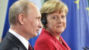 Angela Merkel y Vladimir Putin