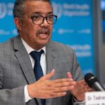 El director general de la Organización Mundial de la Salud (OMS), Tedros Adhanom Ghebreyesus, durante la rueda de prensa diaria sobre el coronavirus Covid-19. 21 de febrero de 2020.