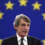 El presidente del Parlamento Europeo, David-Maria Sassoli, en un debate en Estrasburgo, Francia, el 18 de diciembre de 2019