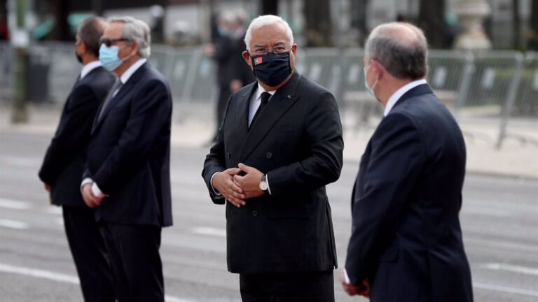 El primer ministro de Portugal, Antonio Costa, en un homenaje a las víctimas de la pandemia