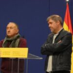 El secretario general de CCOO, Unai Sordo, y el de UGT, Pepe Álvarez