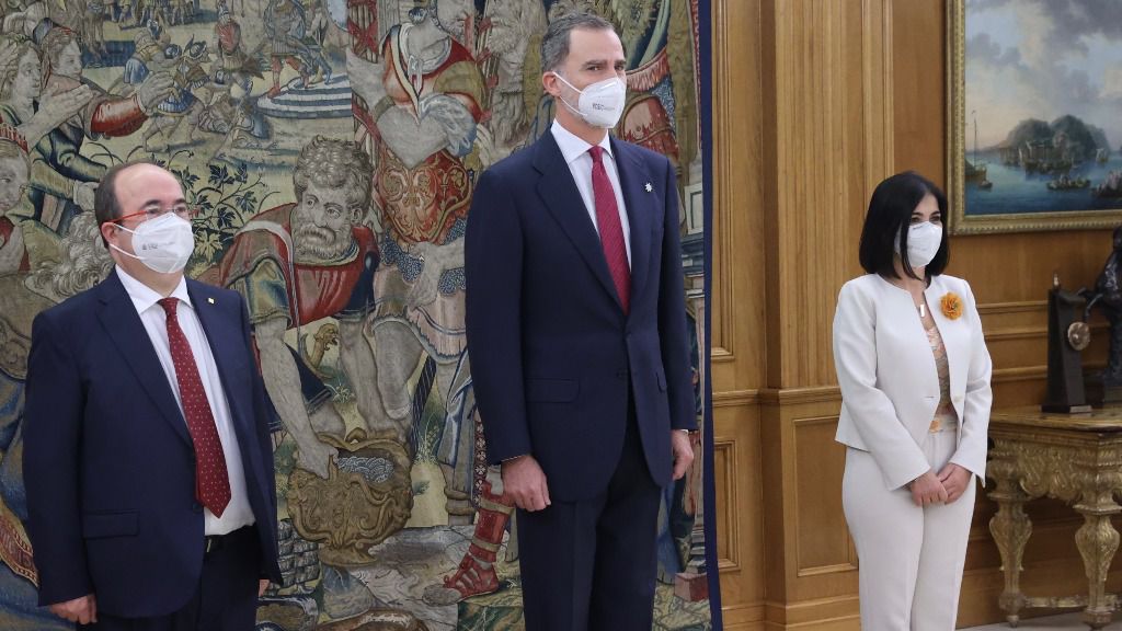Felipe VI, Carolina Darias y Miquel Iceta