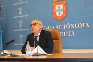 El consejero de Sanidad y Gobernación del Gobierno de Ceuta, Javier Guerrero (PP), en su comparecencia