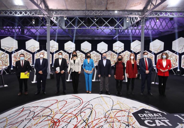 Los participantes en el debate de candidatos a las elecciones catalanas del 14F, emitido por La Sexta el 11 de febrero - JOSÉ IRÚN - LA SEXTA