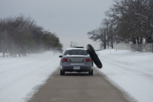 calle con nieve por la tormenta en Texas. - Chris Rusanowsky/ZUMA Wire/dpa