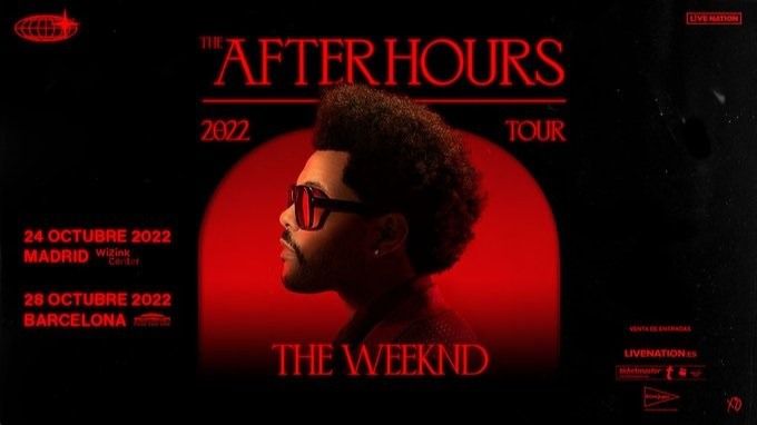 Cartel de los conciertos de The Weeknd en España en 2022