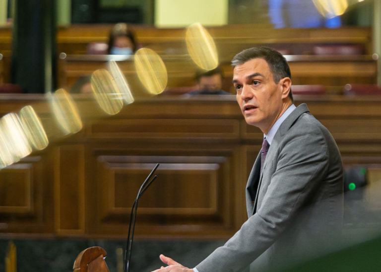 El presidente del Gobierno, Pedro Sánchez, en el Congreso.