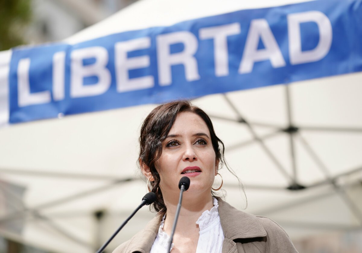 La presidenta de la Comunidad de Madrid, Isabel Díaz Ayuso, en un acto del PP.