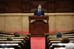 Pere Aragonès en el debate de investidura en el Parlament