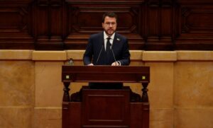 Pere Aragonès en el debate de investidura en el Parlament