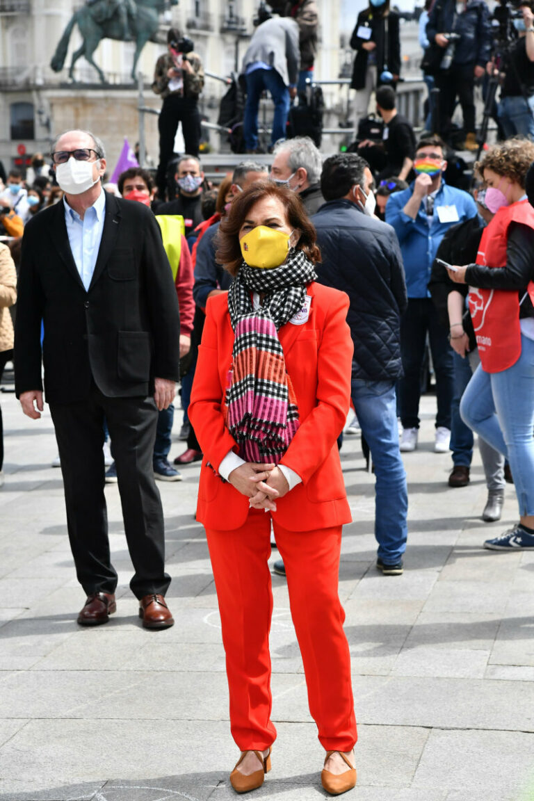 Carmen Calvo junto Ángel Gabilondo en los actos del 1º de mayo.