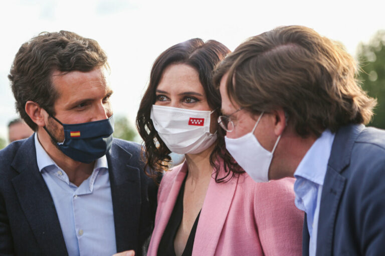 Pablo Casado, Isabel Díaz Ayuso y José Luis Martínez-Almeida