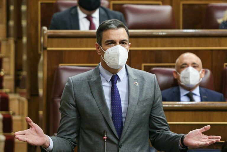 El presidente del Gobierno, Pedro Sánchez, en la sesión de control del Congreso.